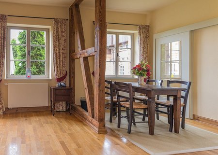 Wohnraum Ferienwohnung Muellerhaus auf Schloss und Gut Ulrichshusen Wohnraum Ferienwohnung im Muellerhaus auf Schloss und Gut Ulrichshusen