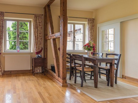 Wohnraum Ferienwohnung im Muellerhaus auf Schloss und Gut Ulrichshusen