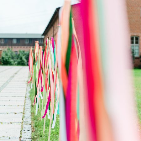 Außendekoration Hochzeit auf dem Gut