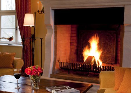 Kamin im Hotel Schloss Ulrichshusen
