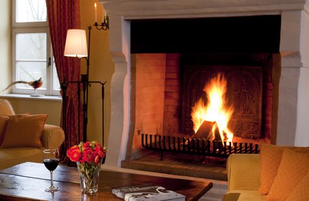 Kamin im Hotel Schloss Ulrichshusen